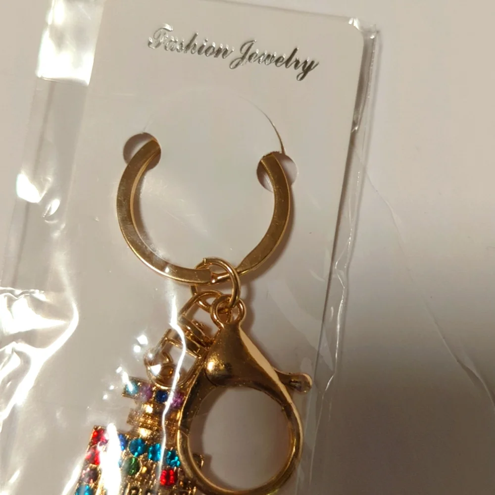 No 5 Parfum Jeweled key Chain Bag Charm
